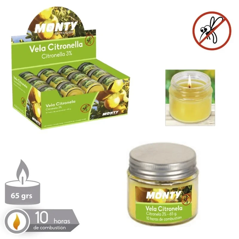 Vela Citronela Tarro Vidrio 6 cm