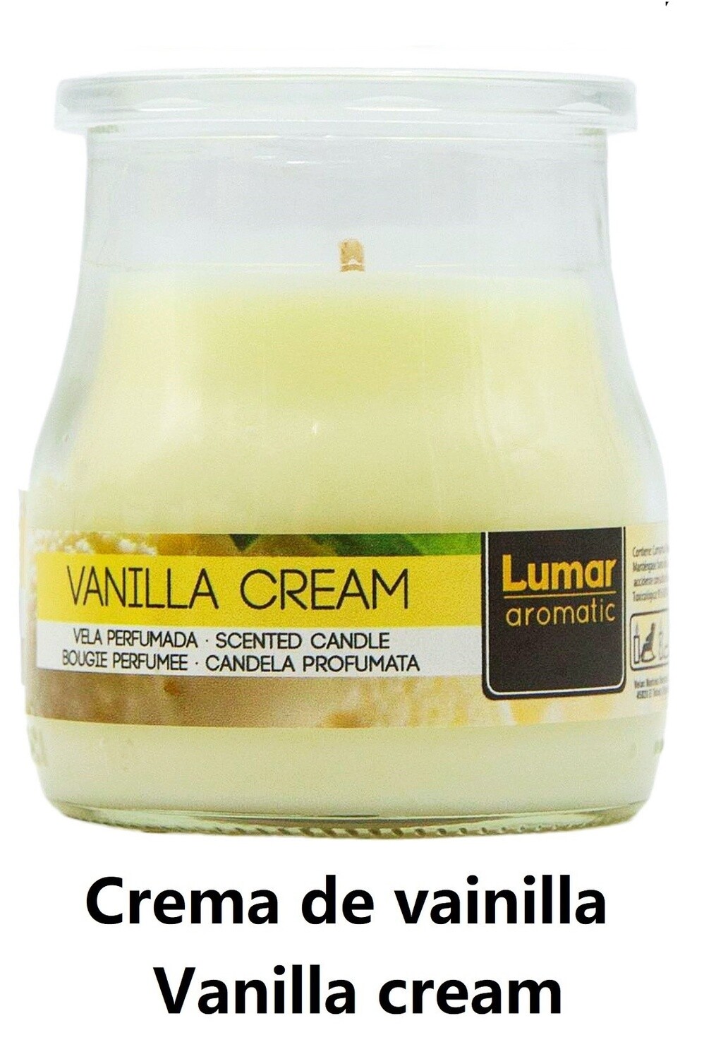 Vela Perfumada vaso Yogurt Vanilla Cream Lumar 100 gr