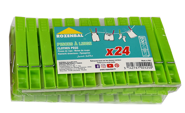 Pinzas para Ropa de Plastico 24 uni.