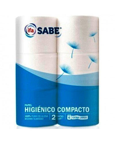 Papel Higienico Compacto IFA Sabe 2 capas 6 rollos extra largo