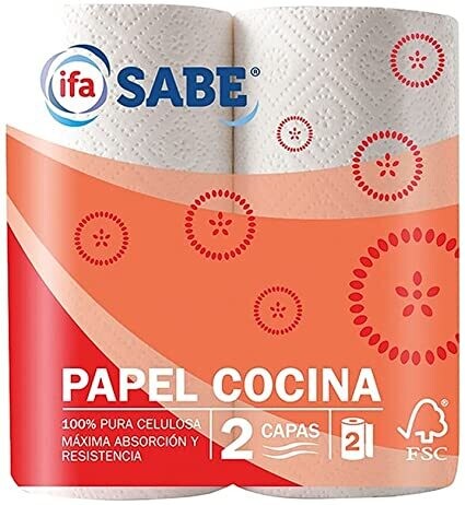 Papel de Cocina IFA Sabe 2 capas 2 rollos