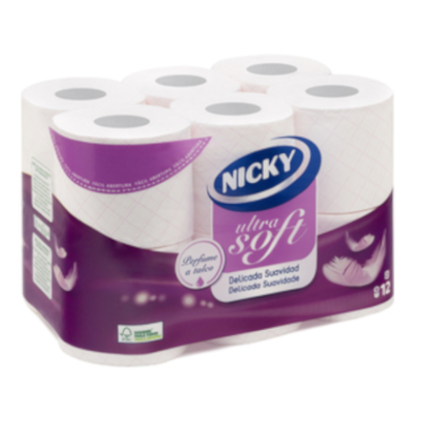 Papel Higienico Ultra Soft Nicky 12 rollos