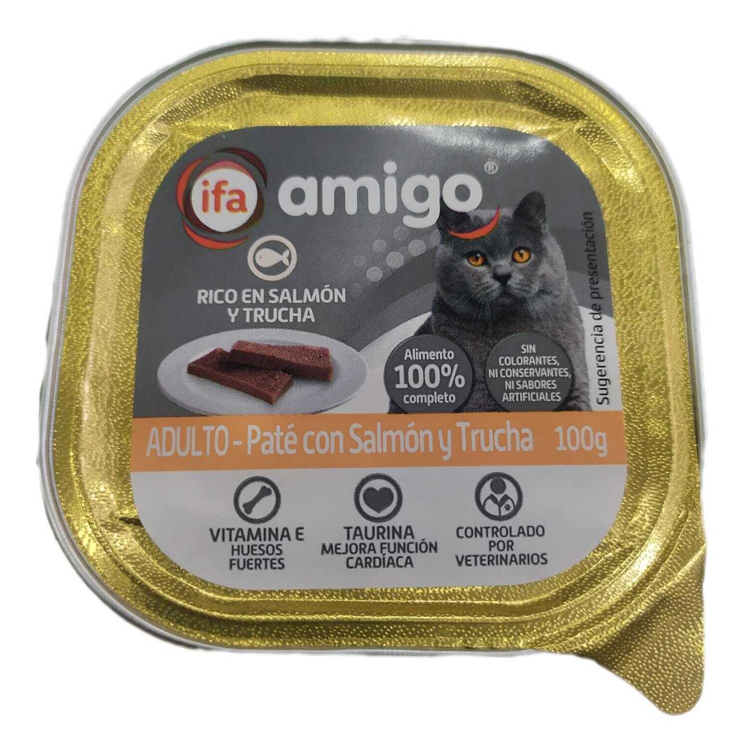 Pate con Salmon y Trucha para Gatos IFA Amigo 100 gr