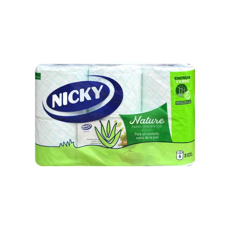 Papel Higienico Nicky Nature 6 rollos 3 capas