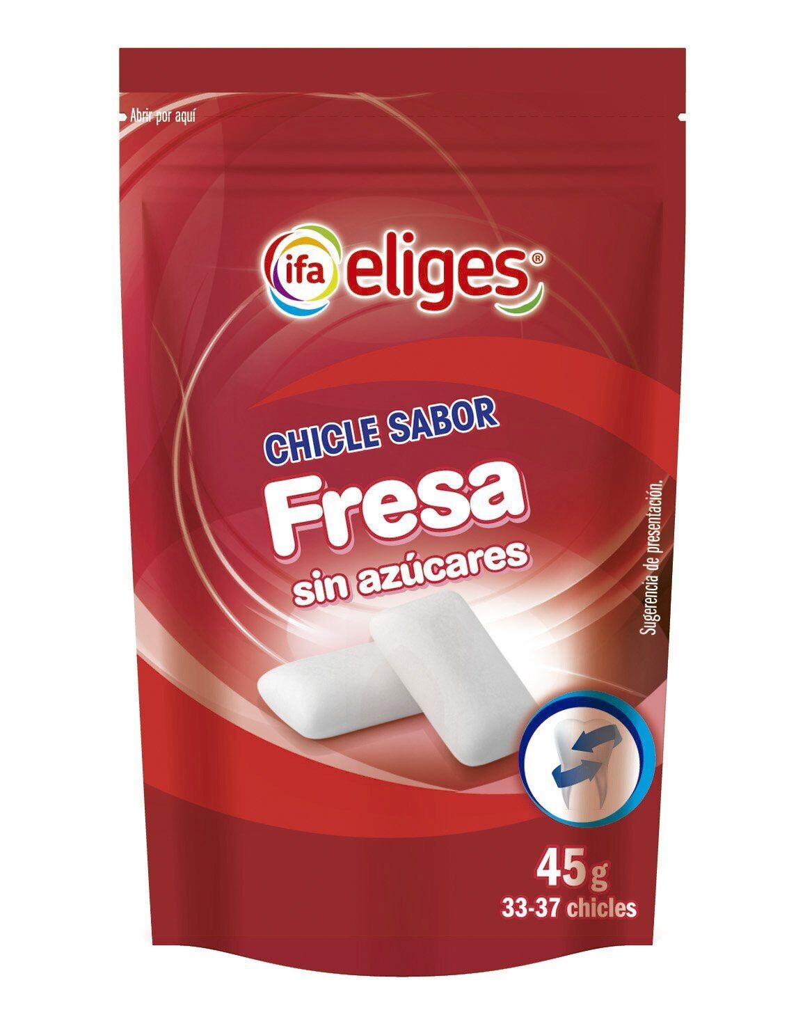 Chicles sin Azúcar Fresa IFA Eliges bolsa 35 ud.