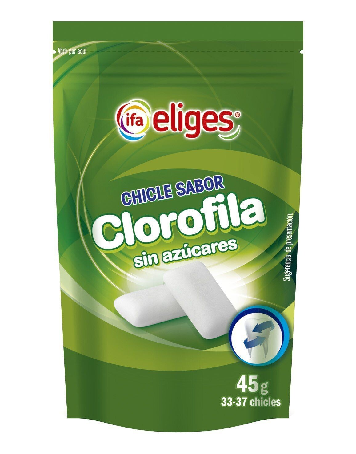 Chicles sin Azúcar Clorofila IFA Eliges bolsa 35 ud.