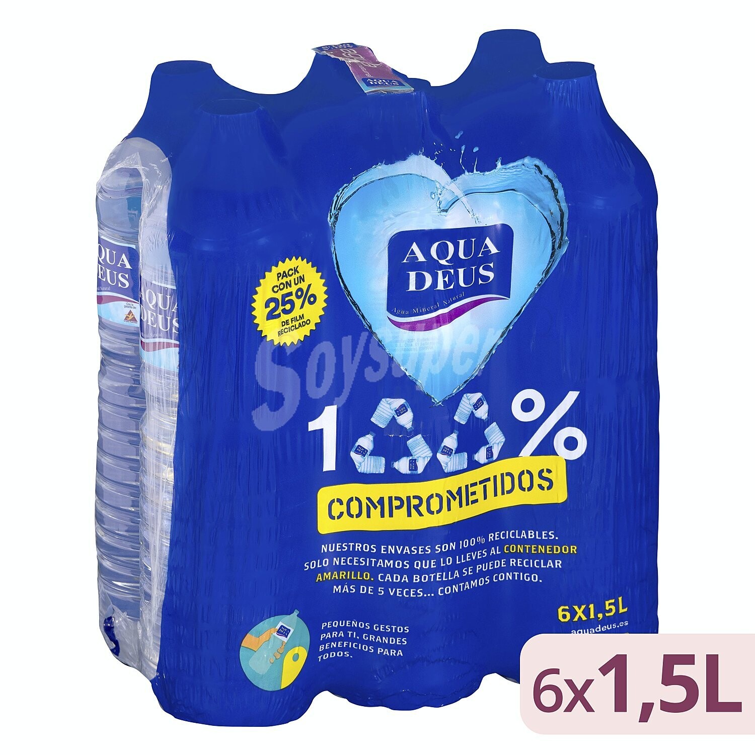 Agua Mineral Aquadeus 1,50 litro pack 6 unidades