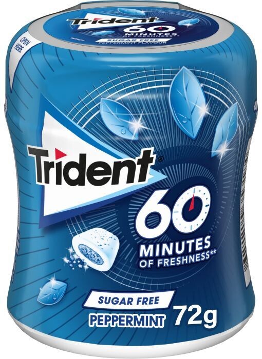 Chicle Trident 60 minutos Menta bote 72 gr