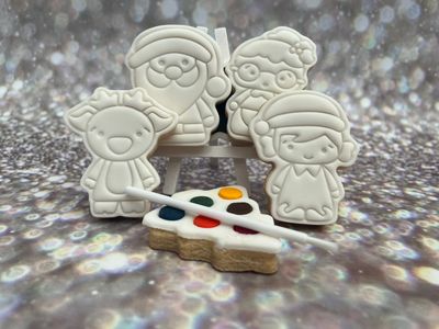 Christmas Character 4 Pack PYO Cookies