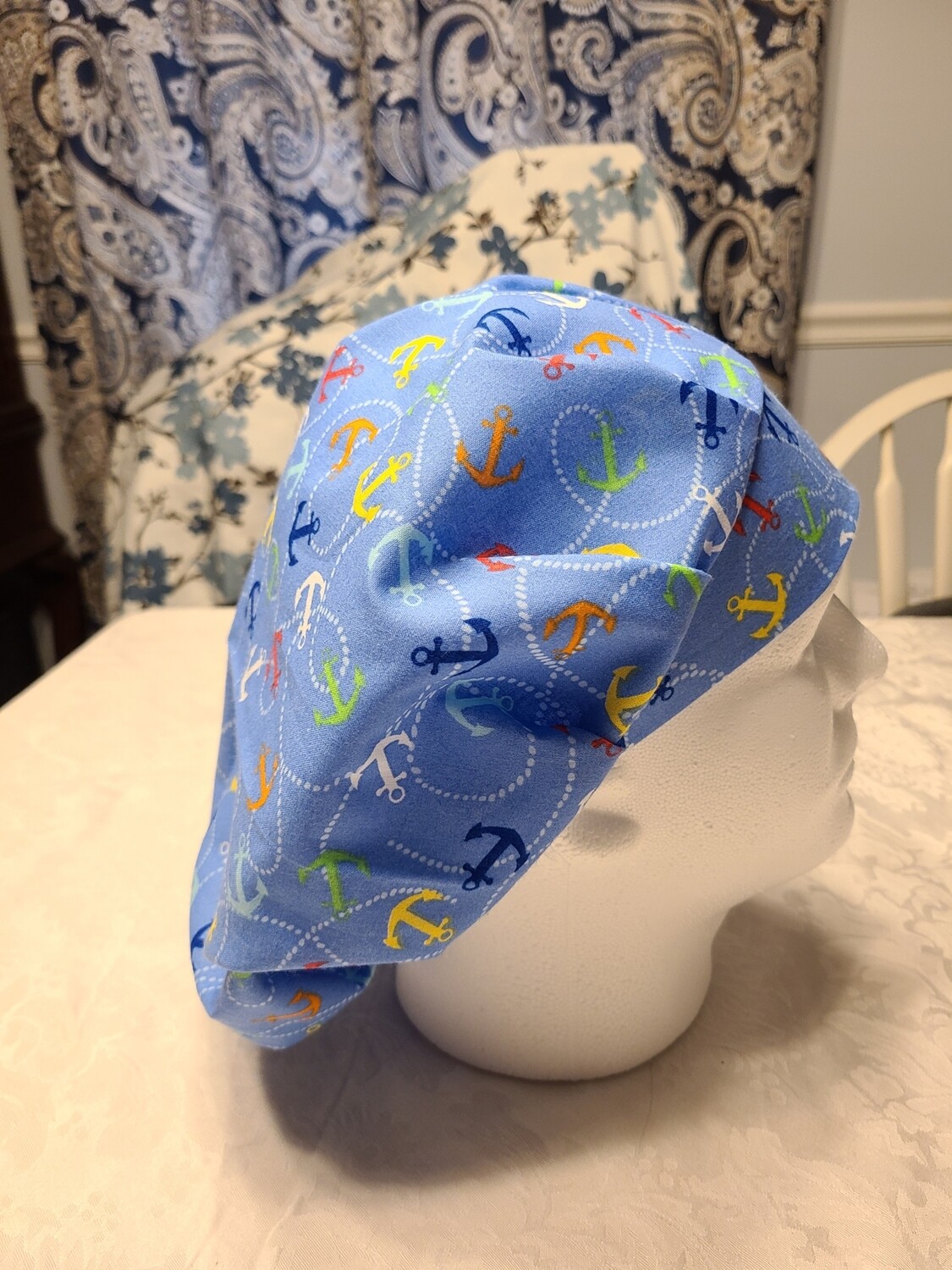 Blue Anchors Bouffant