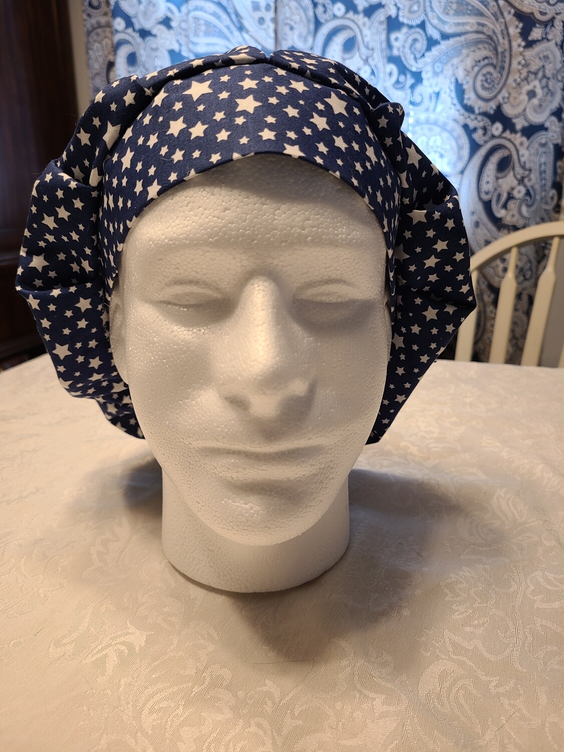 Blue with White Stars Bouffant