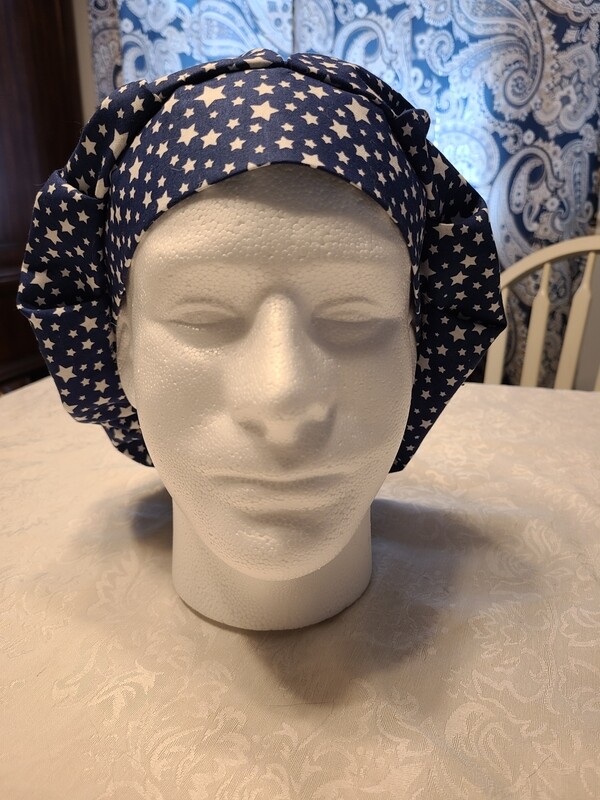 Blue with White Stars Bouffant