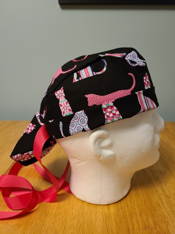 Pink striped Cats Ponytail