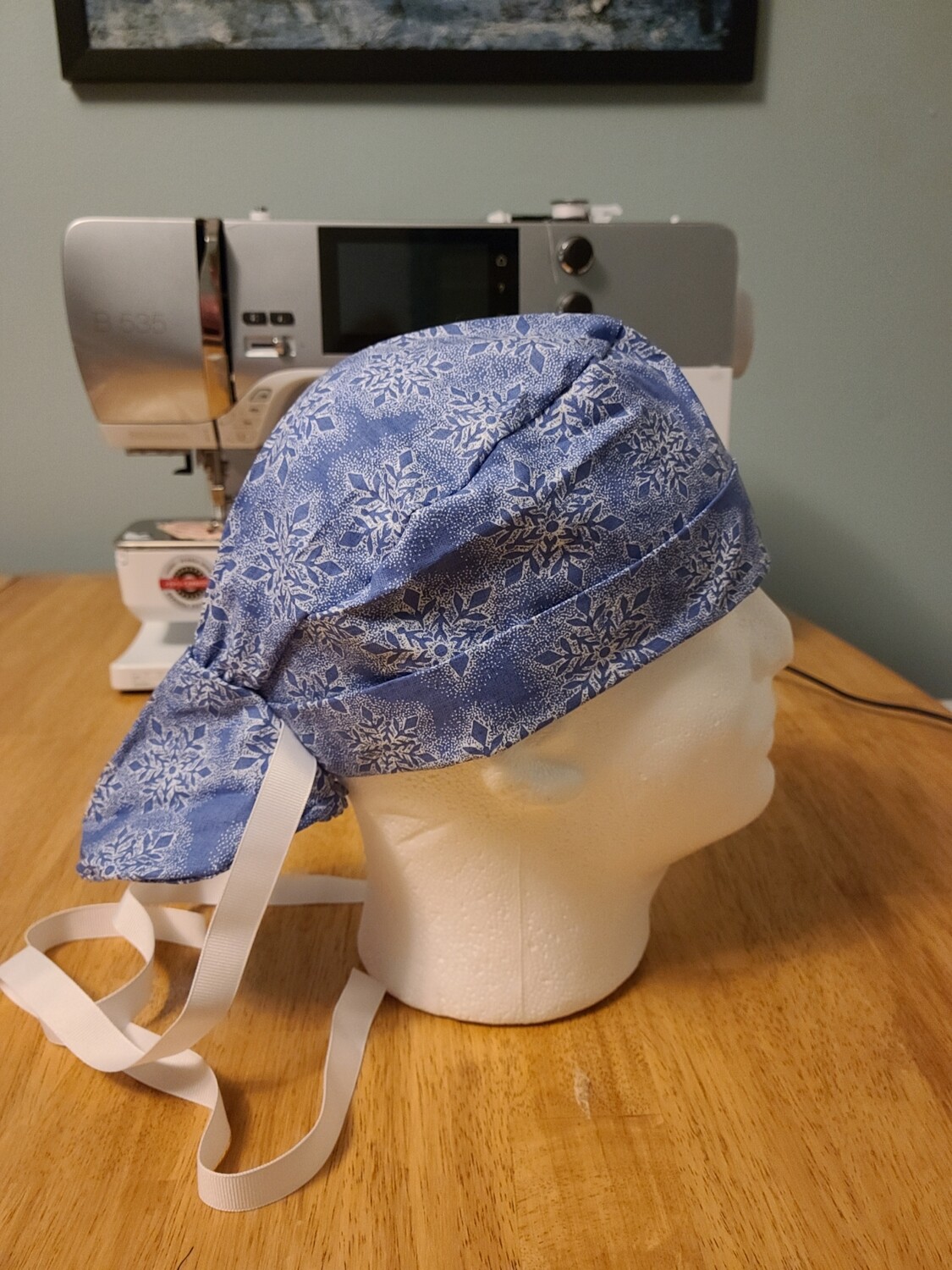 Pale Blue Snowflakes Ponytail