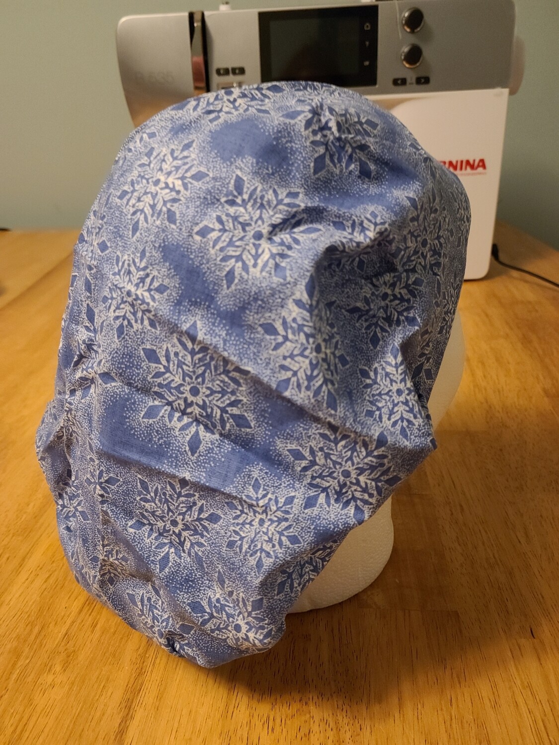 Pale Blue Snowflakes Bouffant
