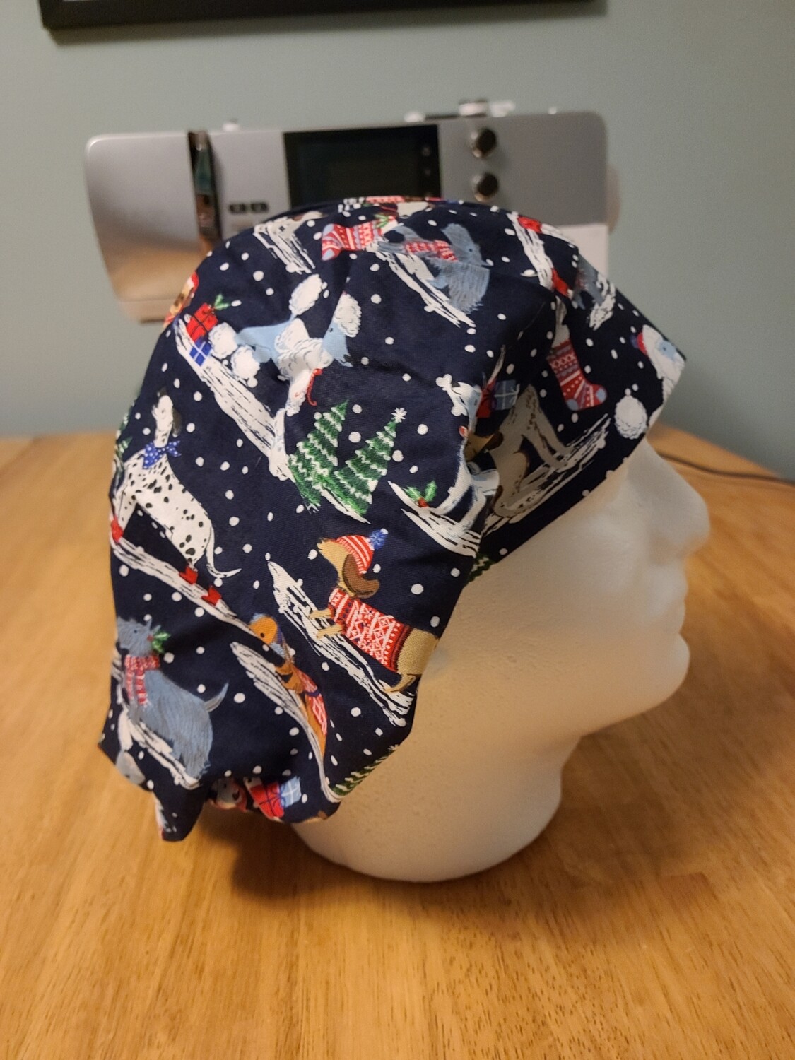 Christmas Snow Dogs Bouffant