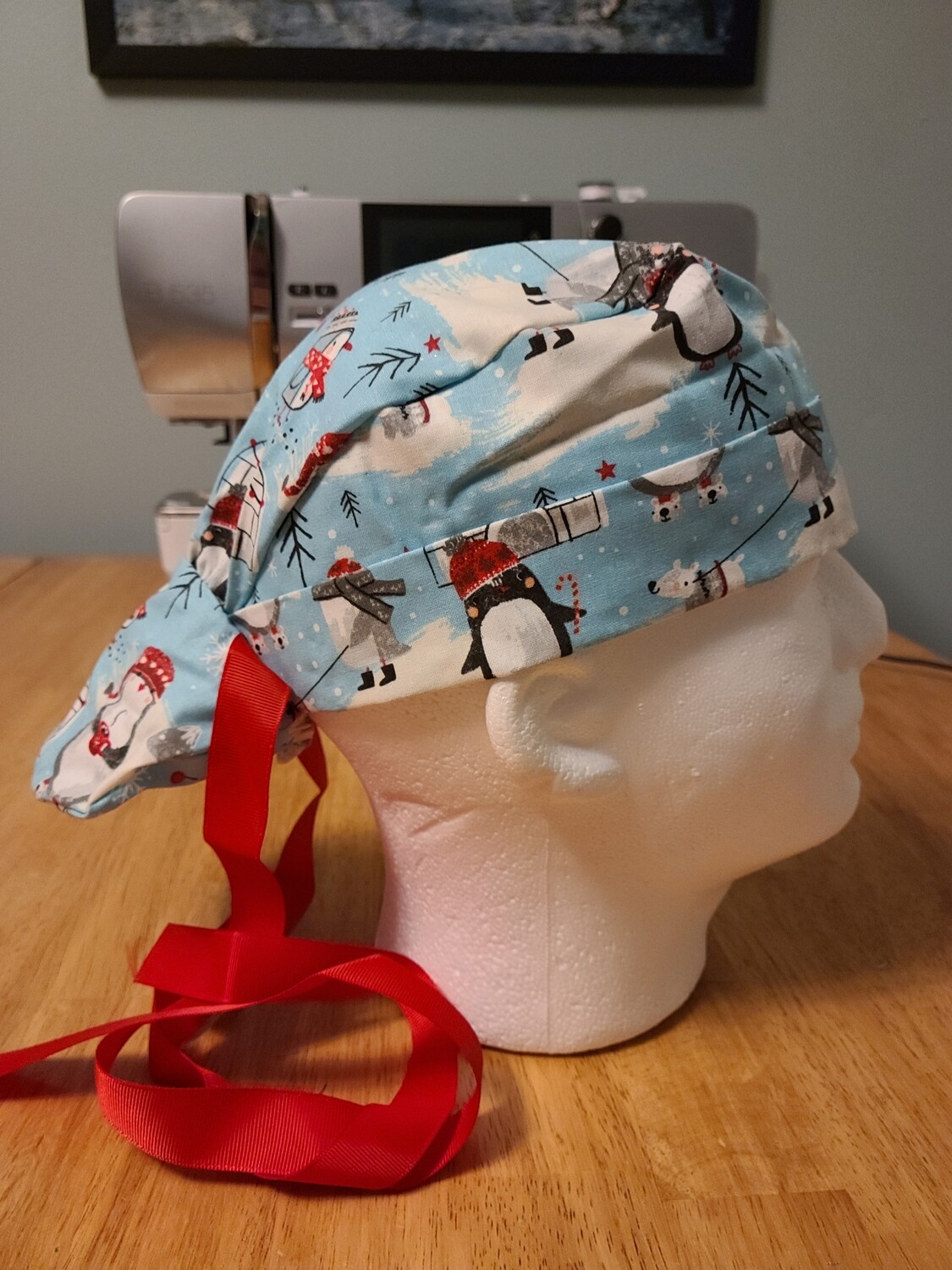 Penguins c Red Hats Ponytail