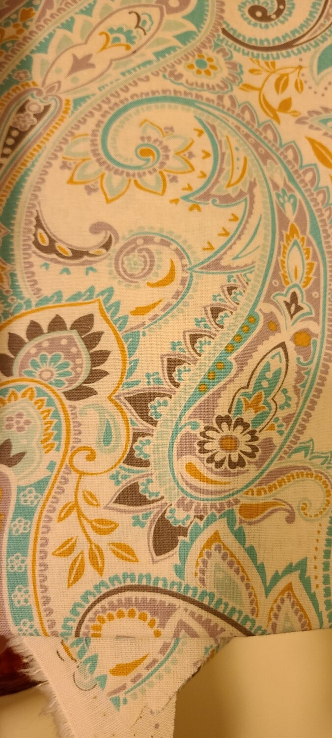 Teal &amp; Gold Paisley