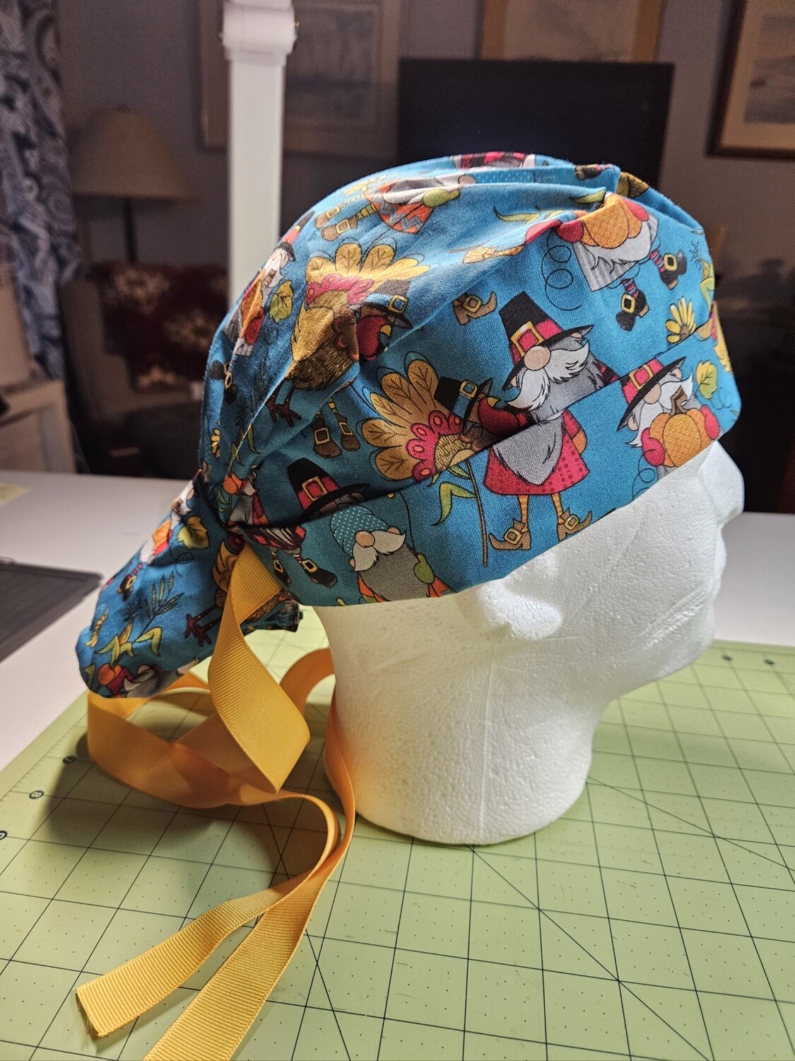 Thanksgiving Teal Turkey Ponytail