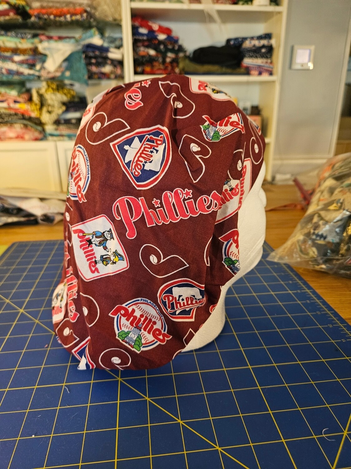 Phillies in Burgundy Bouffant