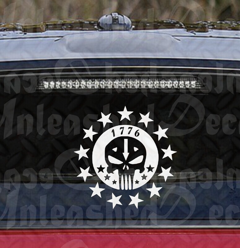 1776 Punisher Decals With Stars