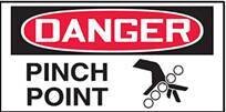 Danger Pinch Point warning sticker (50pcs)2x3inches