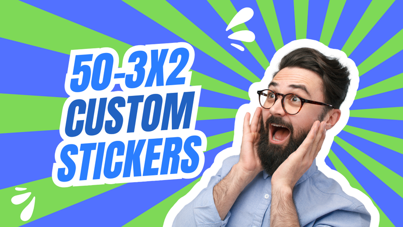 Full Color Rectangle Stickers  3X2 (50 pcs) Made to Order