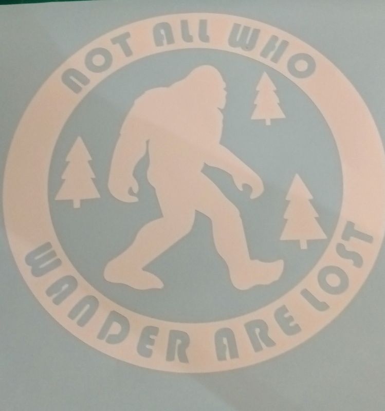 2Pc Set Bigfoot Not All Who Wonder are Lost Vinyl Decal Sticker