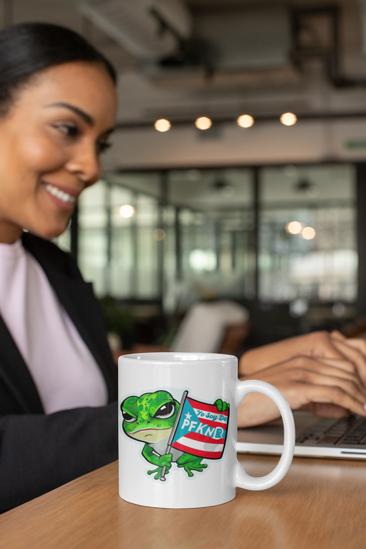 Yo Soy De PFKNR 11oz Ceramic Mug with Puerto Rican Flag