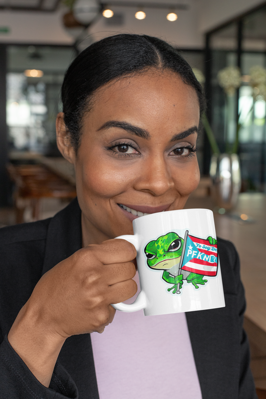 Yo Soy De PFKNR 11oz Ceramic Mug with Puerto Rican Flag