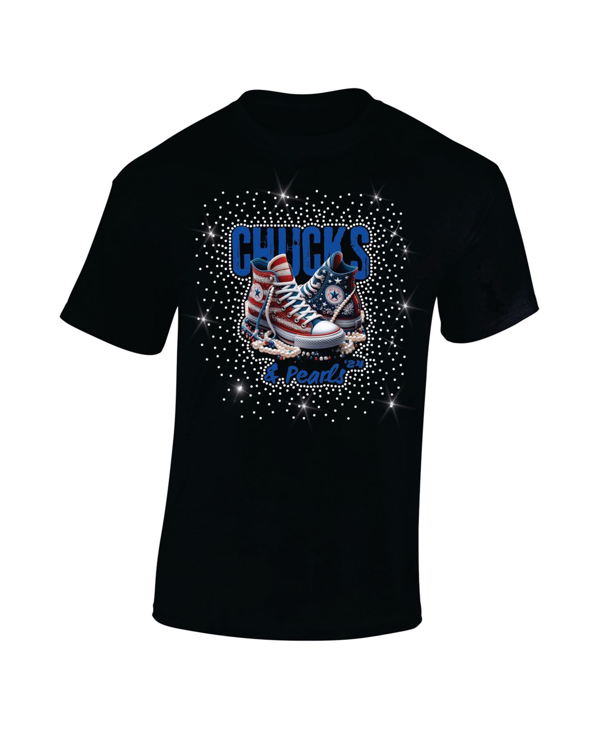 Chucks and Pearls &#39;24 Print with Rhinestone Splash