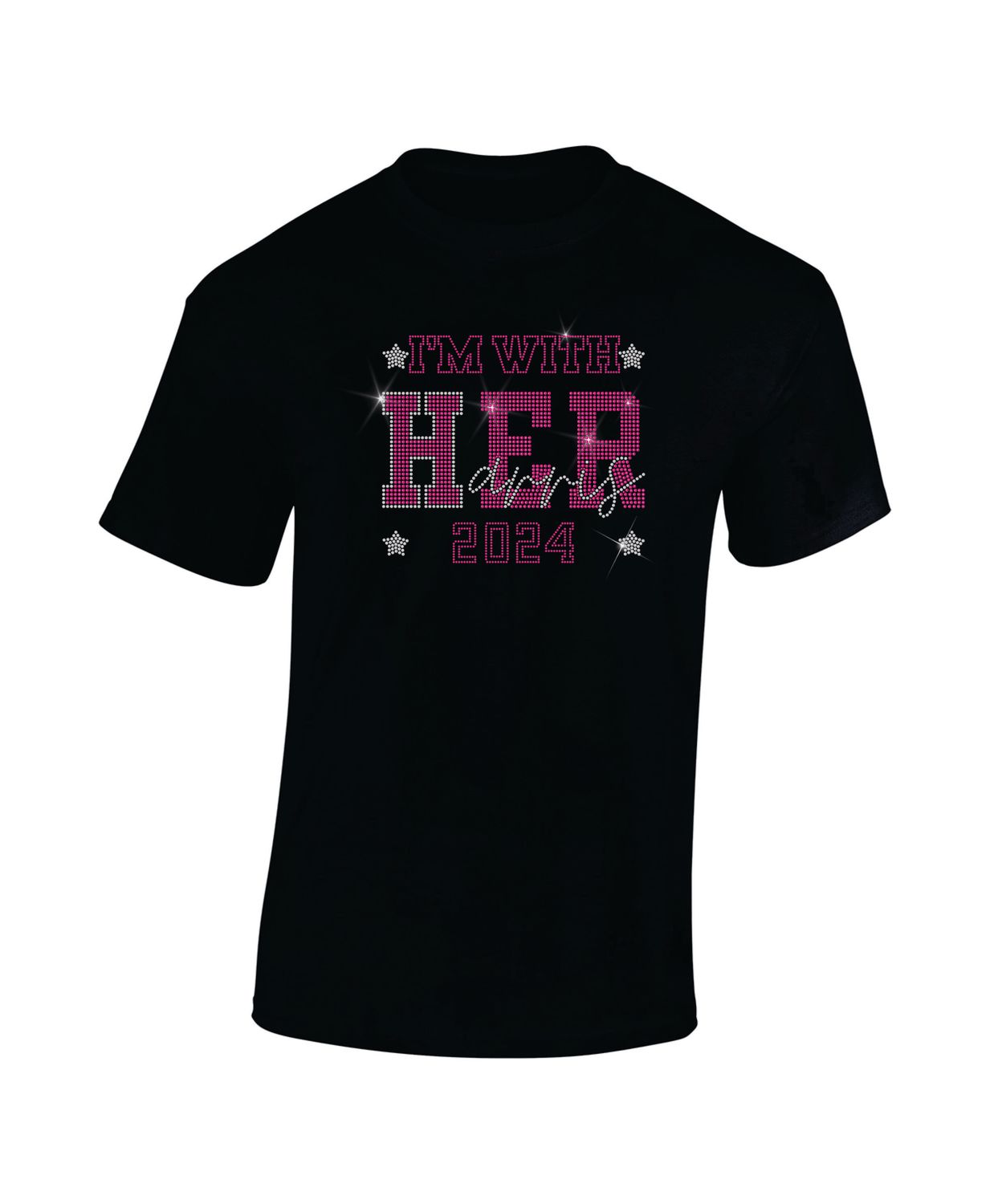 I'm With HER Harris 2024 Rhinestone T-Shirt I'm With HER Harris 2024 Rhinestone T-Shirt
