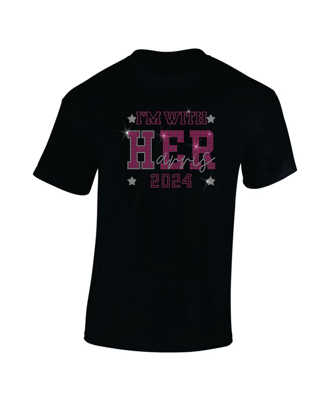 I&#39;m With HER Harris 2024 Rhinestone T-Shirt