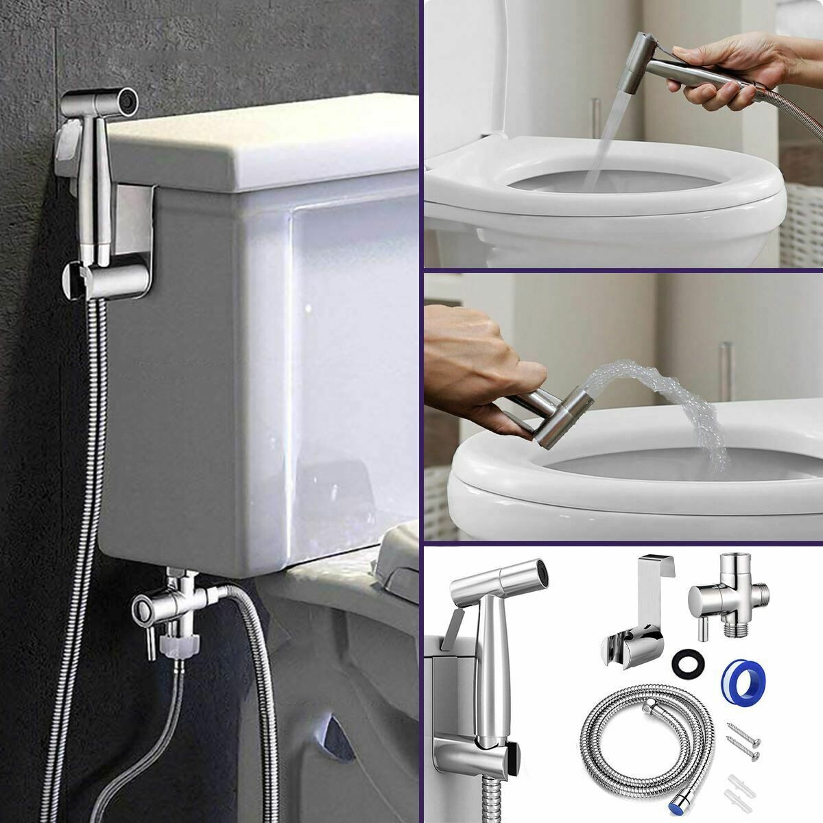 Handheld Douche Bidet Toilet Jet Spray Muslim Hygienic Shattaf Shower Kit
