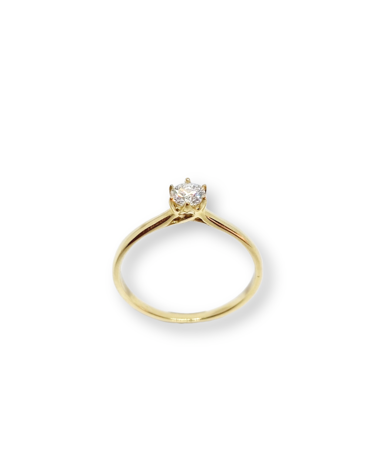 Klassischer Solitär Verlobungsring Gold 585/0,24ct. Diamant