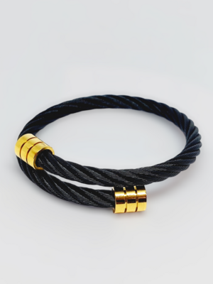 Armreif/Armband verstellbar Schwarz/Gold Titan