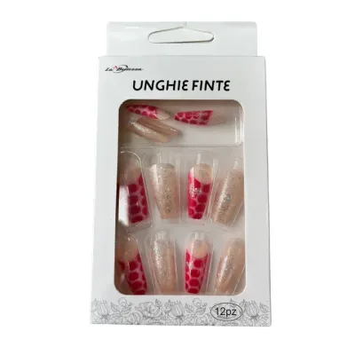 Faux ongles press on La Bellezza 12 ongles Pink Croco Vibes