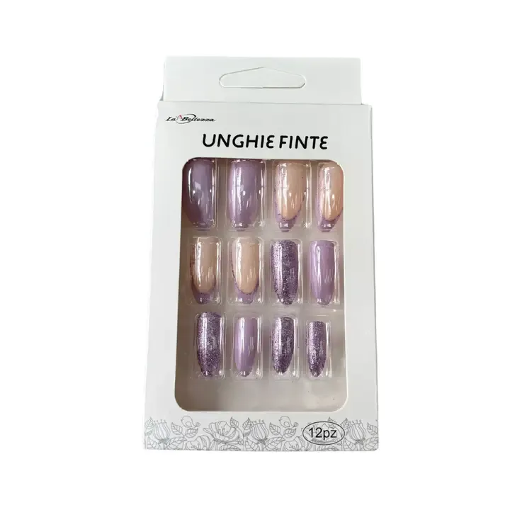 Faux ongles press on nails La Bellezza 12 ongles Purple Vibe