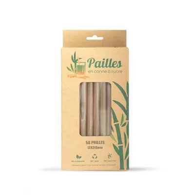 Pailles Bubble Tea en canne à sucre X 50