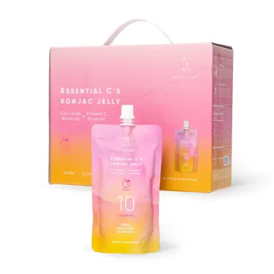 Kit Gelée de konjac Essential C&#39;s, pêche, boîte de 10 sachets