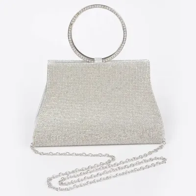 Sac à de soiré poignée supérieure en strass