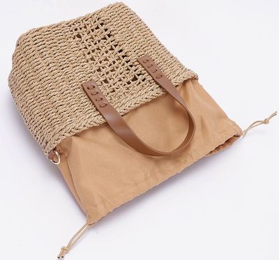 Sac panier en paille synthétique