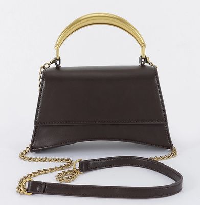 Vegan Leather Handbag with Metal Handle Vegan Leather Handbag with Metal Handle