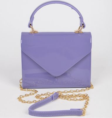 Patent Faux Leather Clutch Bag with Handle Patent Faux Leather Clutch Bag with Handle