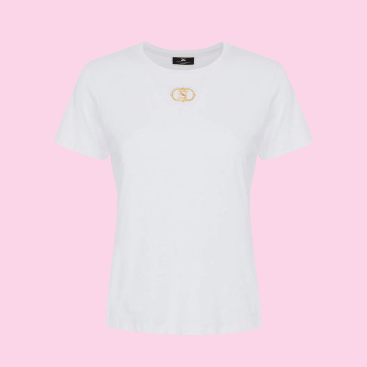 Elisabetta Franchi Logo Tshirt White, Maat: IT40