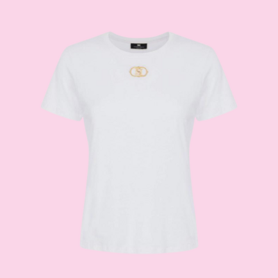 Elisabetta Franchi Logo Tshirt White