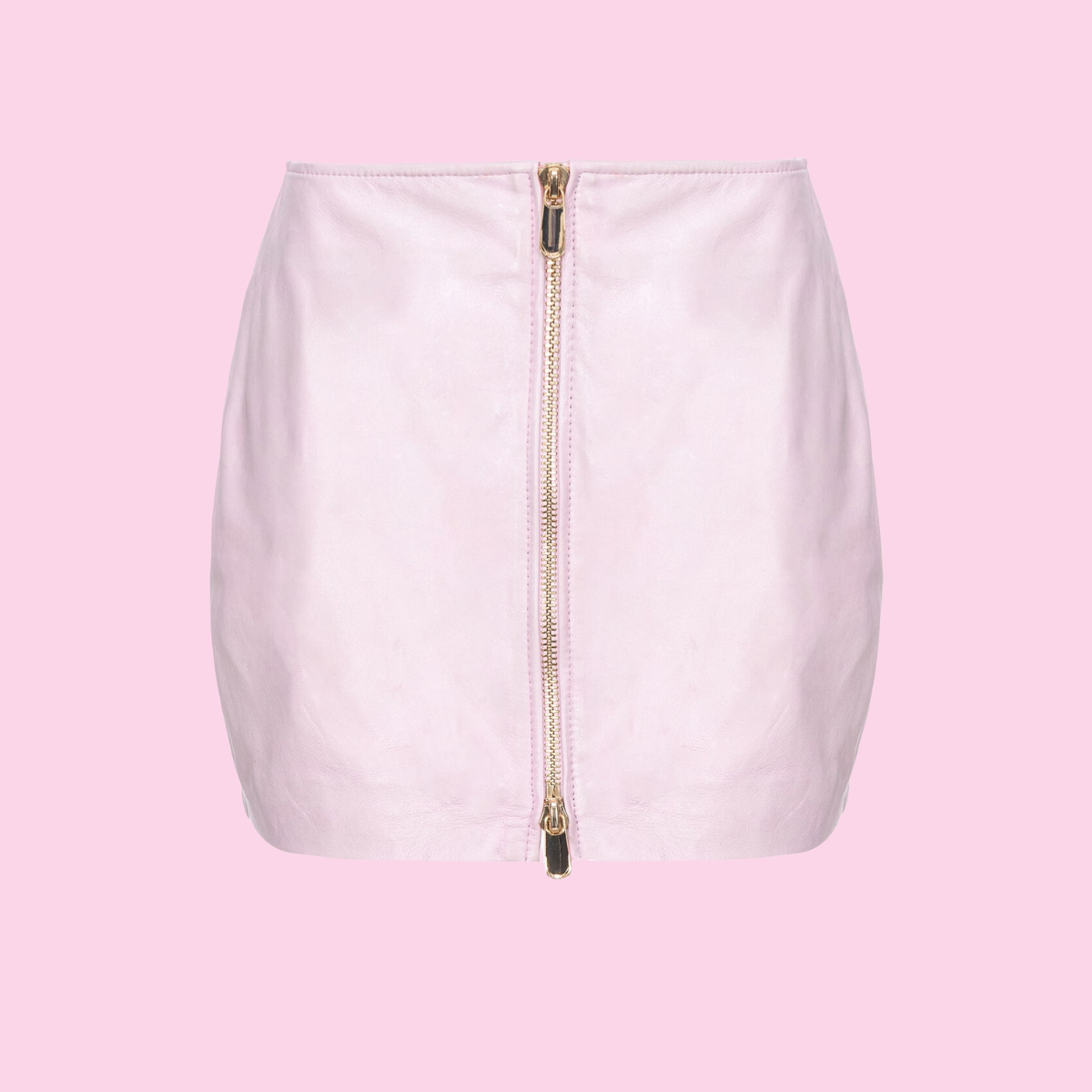 Pinko Mini Skirt In Laminated Vintage Leather, Maat: IT38