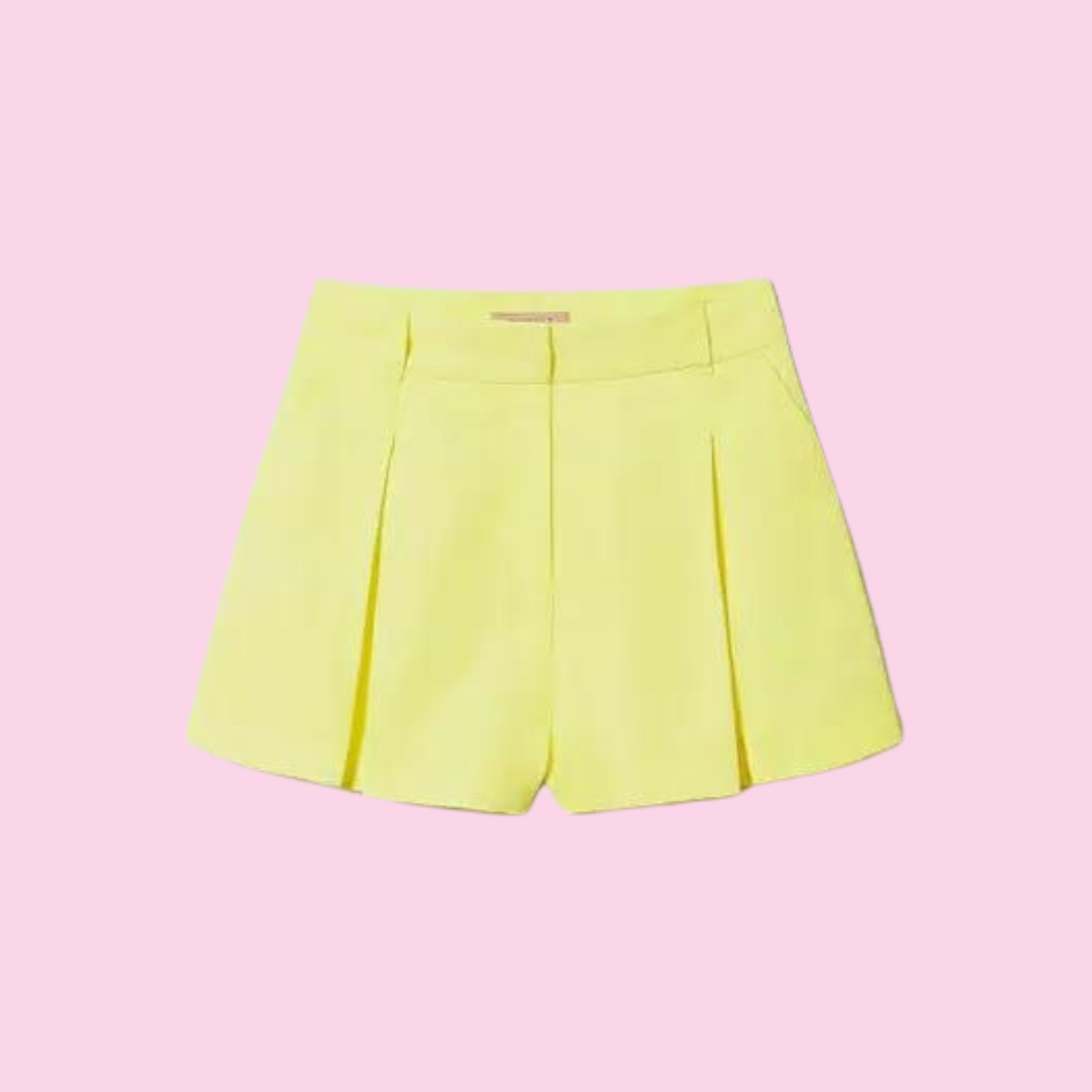 Twinset Linen Shorts Celandine Yellow, Maat: IT40