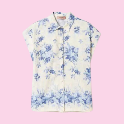 Twinset Linen Shirt With Floral Print