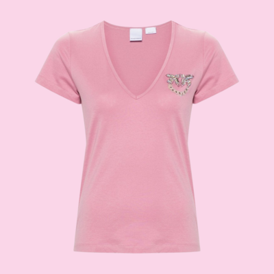 Pinko V Neck T-shirt With Application